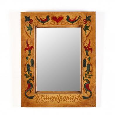 folk-art-style-paint-decorated-mirror