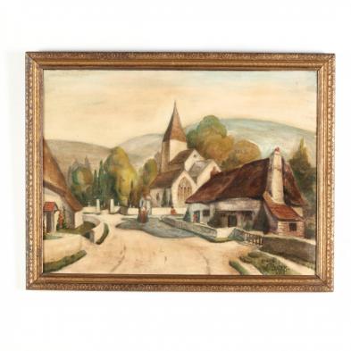 a-vintage-painting-of-an-english-village-by-a-t-shadle