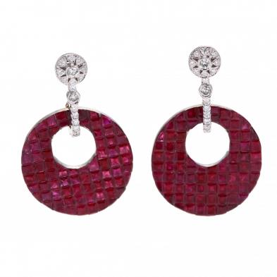 white-gold-ruby-and-diamond-drop-earrings