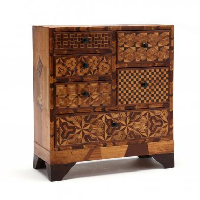 japanese-exotic-wood-inlaid-miniature-chest