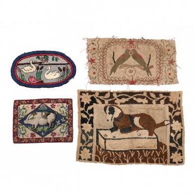 four-vintage-animal-themed-hooked-rugs