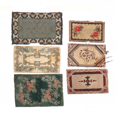 six-vintage-arts-and-crafts-hooked-area-rugs