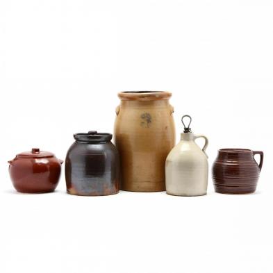 five-pieces-of-antique-stoneware