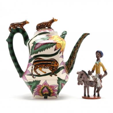 art-pottery-teapot-and-figure