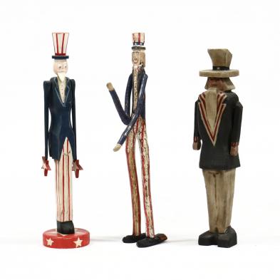 three-folky-carved-and-painted-uncle-sam-figures