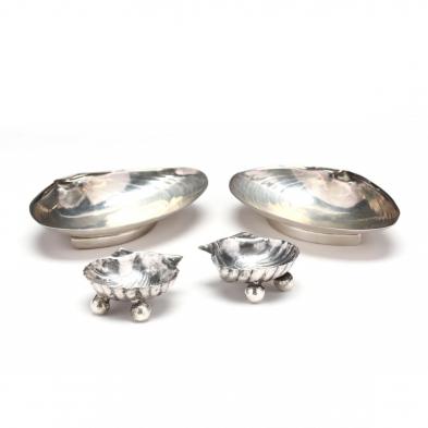four-sterling-silver-shell-dishes