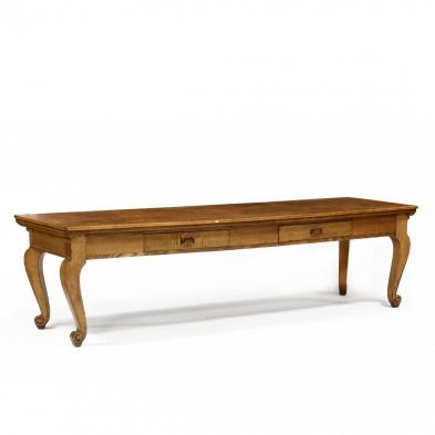 an-eight-foot-oak-country-store-display-low-table