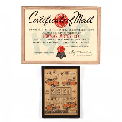 two-vintage-framed-car-advertisements