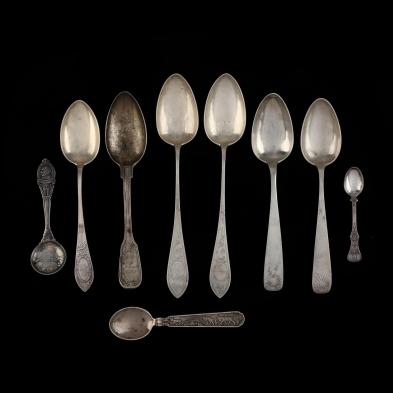 nine-pieces-of-continental-silver-flatware