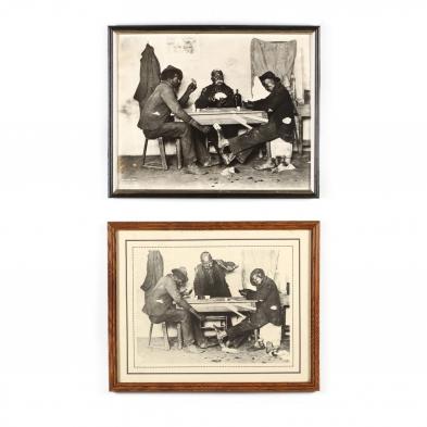 two-black-americana-staged-and-captioned-card-game-photographs