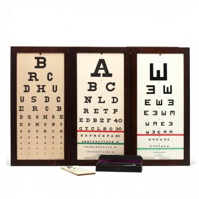 group-of-vintage-eye-charts-and-exam-tool