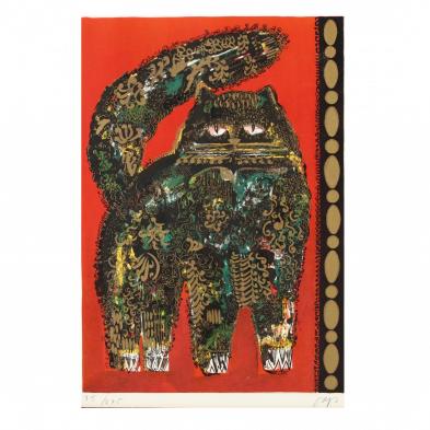 jose-pico-marti-spanish-20th-century-modernist-print-of-a-cat
