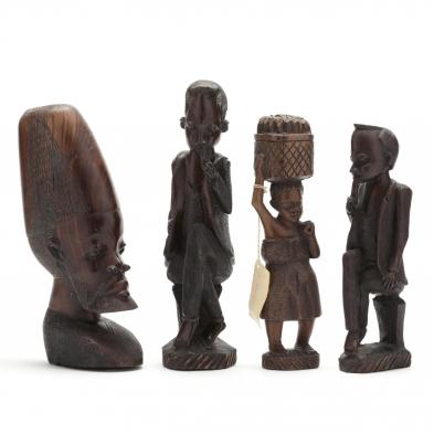 four-african-ebony-carvings