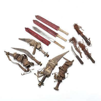 group-of-ten-african-knives