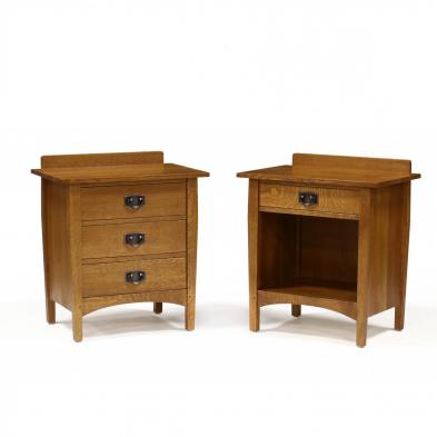 stickley-two-contemporary-mission-oak-bedside-cabinets