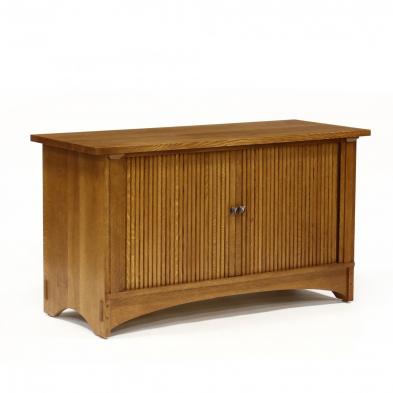 stickley-contemporary-mission-oak-tambour-cabinet