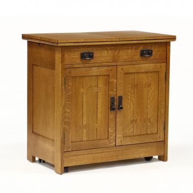 stickley-contemporary-mission-oak-hinged-top-bar-cabinet