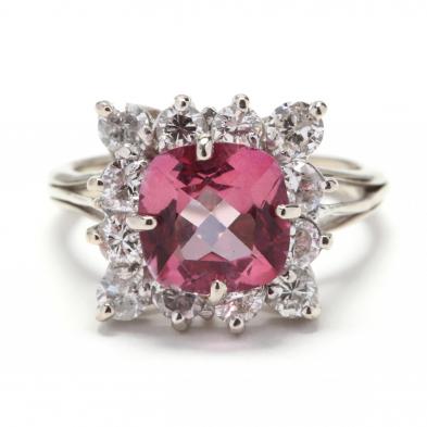 white-gold-pink-topaz-and-diamond-ring