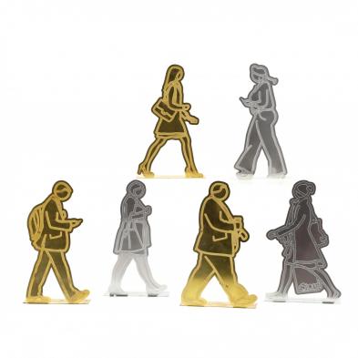julian-opie-british-b-1958-six-walking-figures