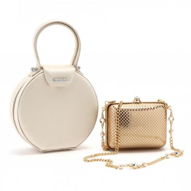 ASOS DESIGN cage sphere clutch bag in gold chain