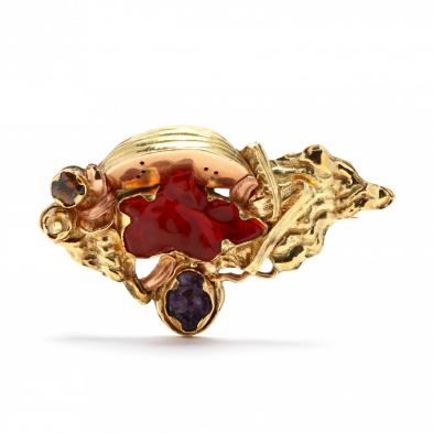 18kt-gold-and-gem-set-brooch-margaret-barnaby