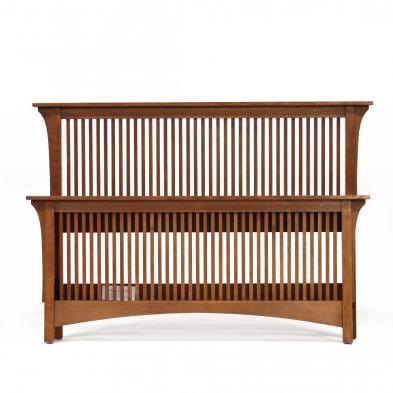 stickley-contemporary-queen-size-mission-oak-bed