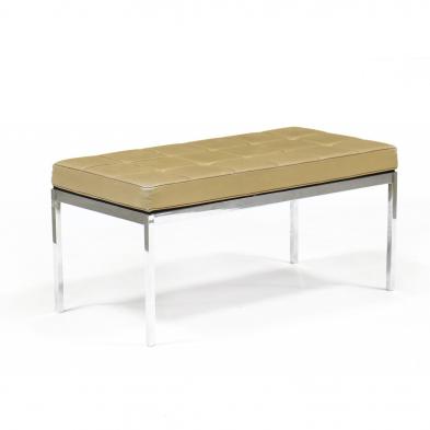 florence-knoll-leather-and-chrome-bench