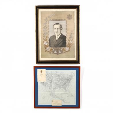 two-framed-items-pertaining-to-president-woodrow-wilson