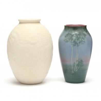 two-pieces-of-rookwood-arts-and-crafts-pottery