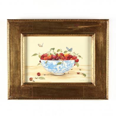 phyllida-riddell-english-20th-century-still-life-with-bowl-of-cherries