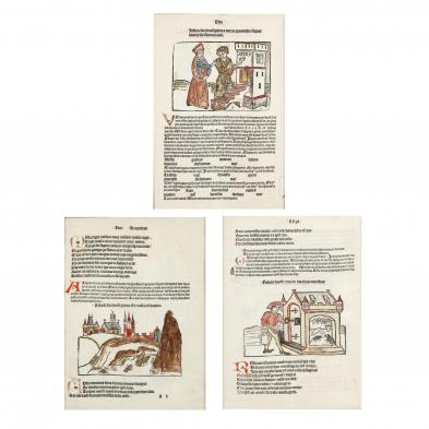 three-early-printed-book-leaves-illustrating-scenes-from-aesop-s-fables