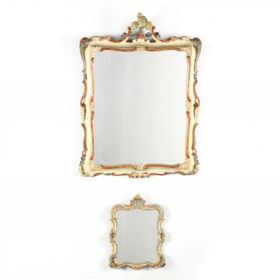 two-small-carved-and-painted-italian-mirrors