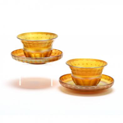 l-c-tiffany-pair-of-faceted-favrile-finger-bowls-and-underplates