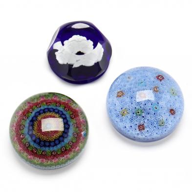three-baccarat-paperweights