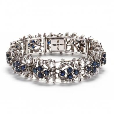 18kt-white-gold-diamond-and-sapphire-bracelet