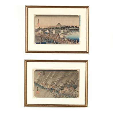 two-japanese-woodblock-prints-by-utagawa-hiroshige-1797-1858