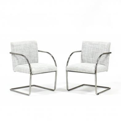 pair-of-modernist-chrome-armchairs