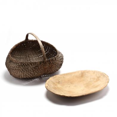 large-antique-buttocks-basket-and-dough-bowl