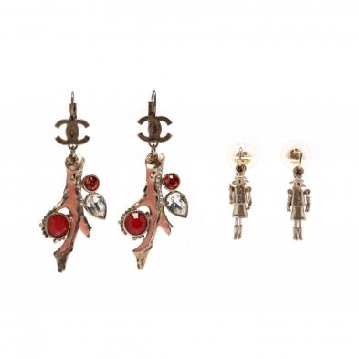 two-pair-of-vintage-chanel-earrings