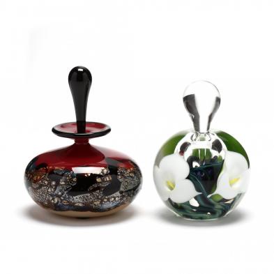 two-art-glass-perfume-bottles