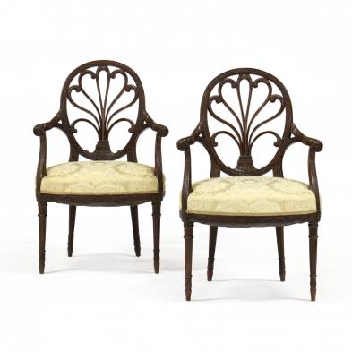 pair-of-regency-style-carved-mahogany-armchairs