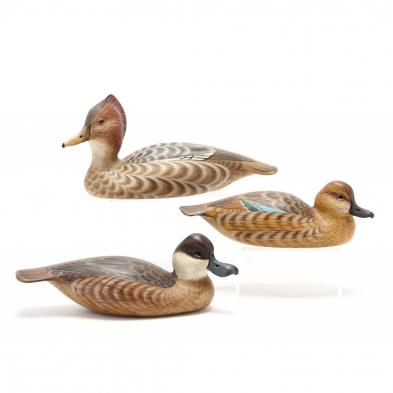 armand-j-carney-three-vintage-duck-decoys