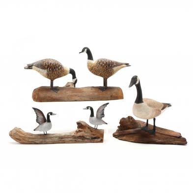 three-goose-decoy-sculptures