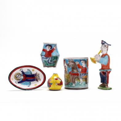 giovanni-desimone-italy-1930-1991-five-pieces-of-art-pottery