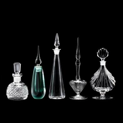 five-crystal-perfume-bottles-signed