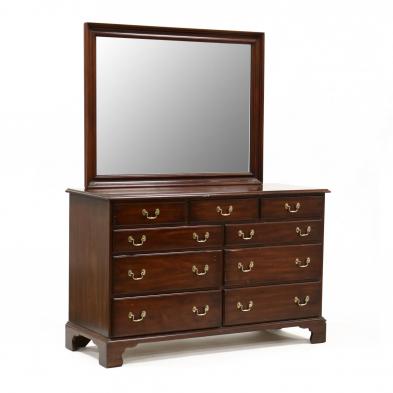 henkel-harris-chippendale-style-mahogany-dresser-with-mirror