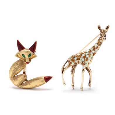 two-gold-figural-brooches