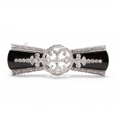 14kt-white-gold-diamond-and-onyx-brooch