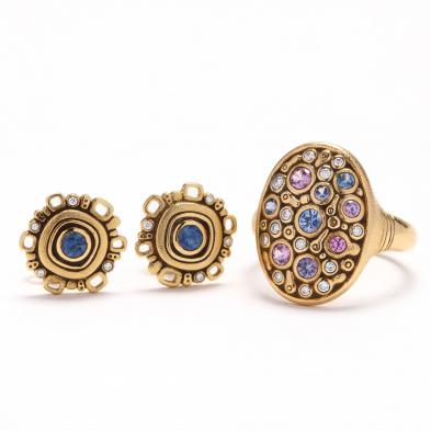 gold-diamond-and-gemstone-ring-and-earrings-alex-sepkus