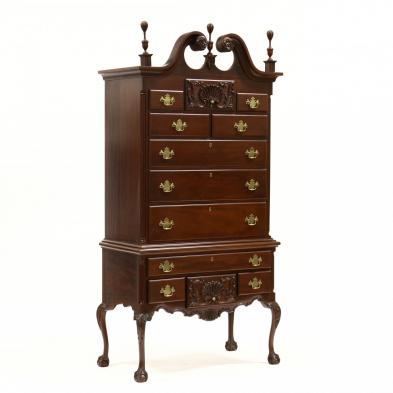 craftique-queen-anne-style-carved-mahogany-high-boy